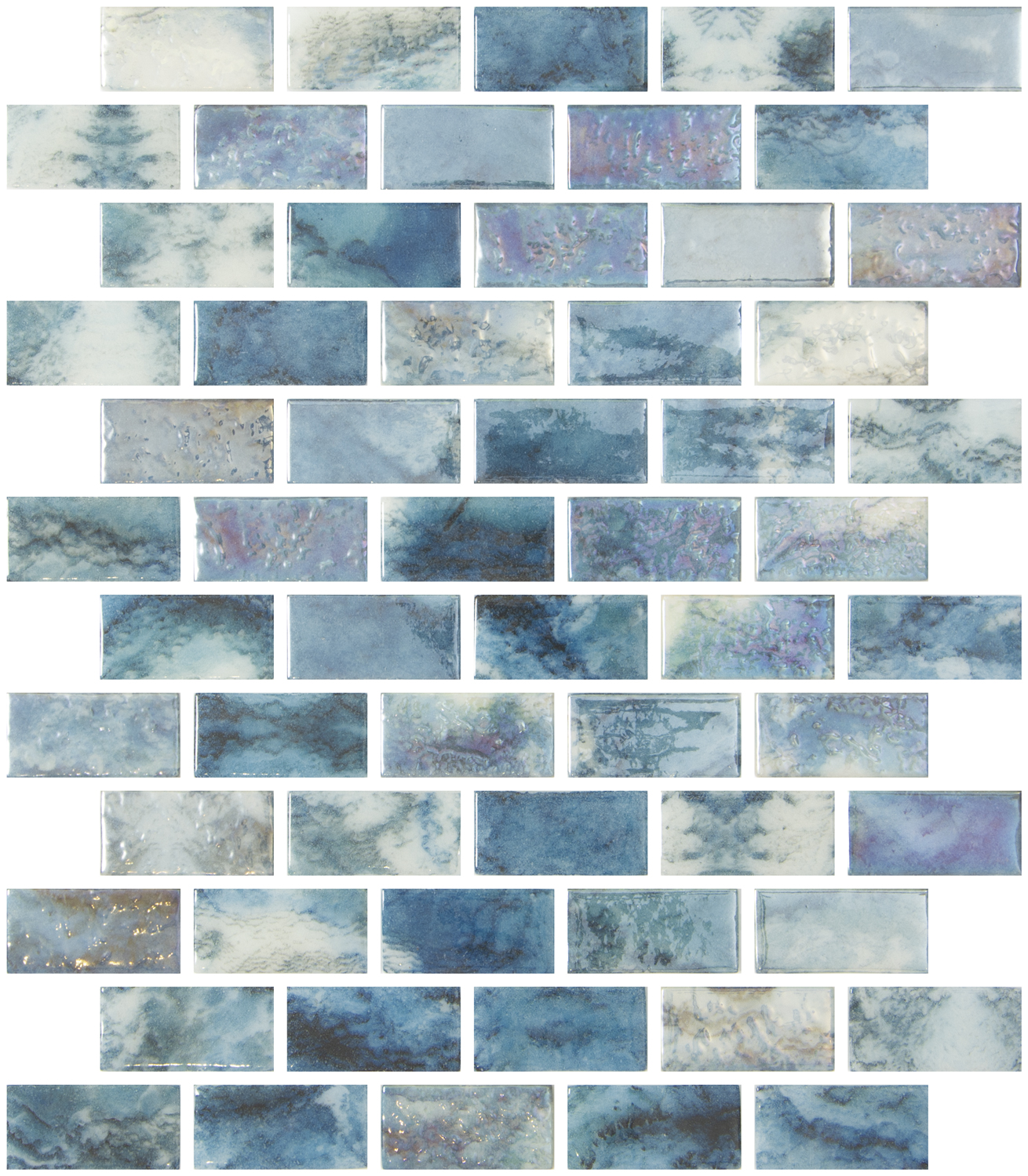 SQ Mosaic Identity Rectangle Lagoon mosaico azzurro 25x50 mm