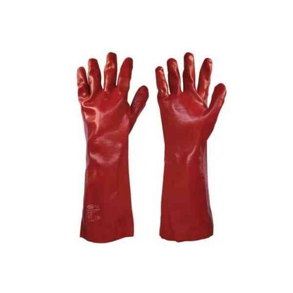 Guanti PVC rossi 35 cm guanti lavoro protettivi paio