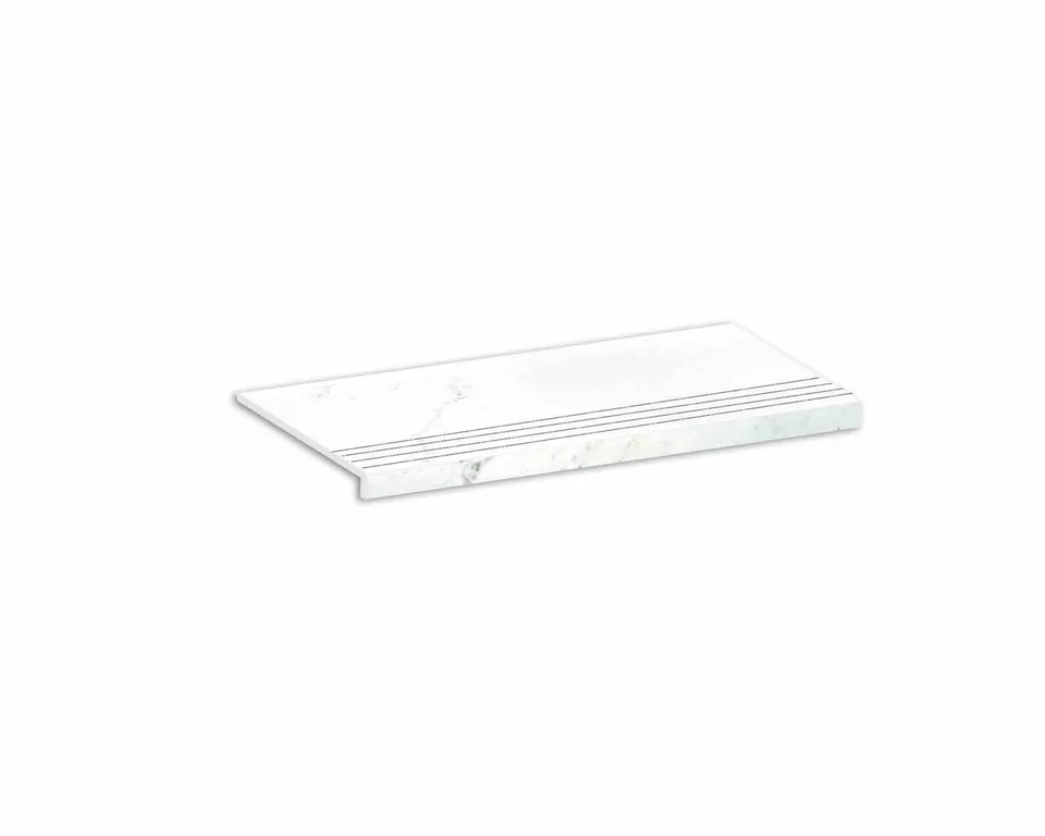 Roca Tiles Calacatta gradino gres effetto marmo lucido