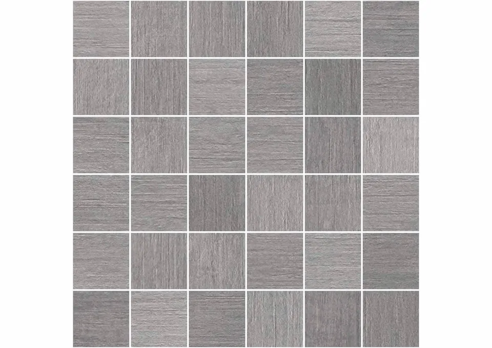 Roca Malla Gris mosaico ceramica su rete rivestimento grigio