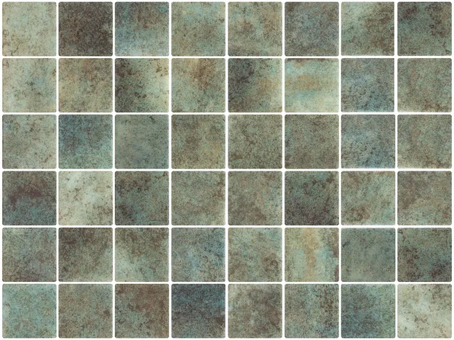 SQ Mosaic Kubu Fifty Okoze mosaico verde effetto pietra 50x50