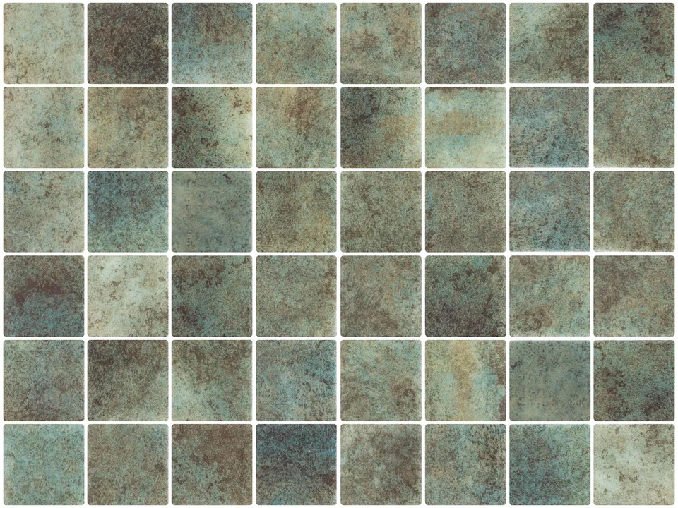 SQ Mosaic Kubu Fifty Okoze mosaico verde effetto pietra 50x50