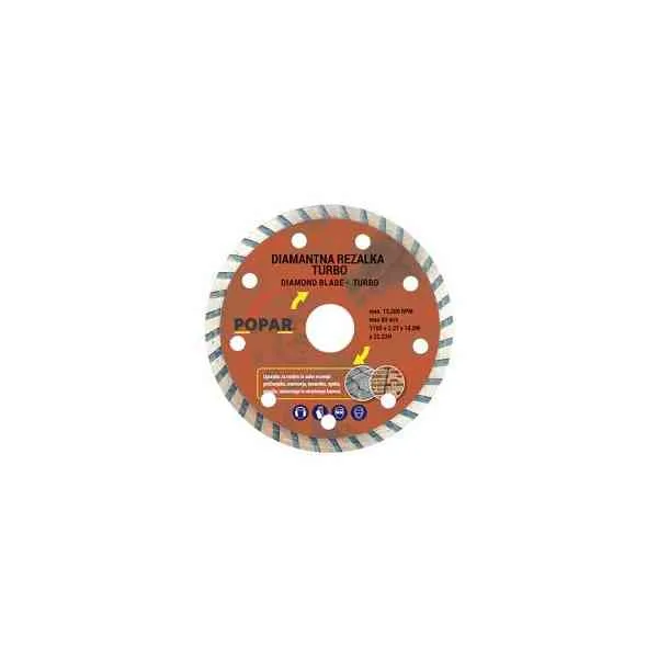 Popar Turbo disco diamantato 125 mm per gres e cemento