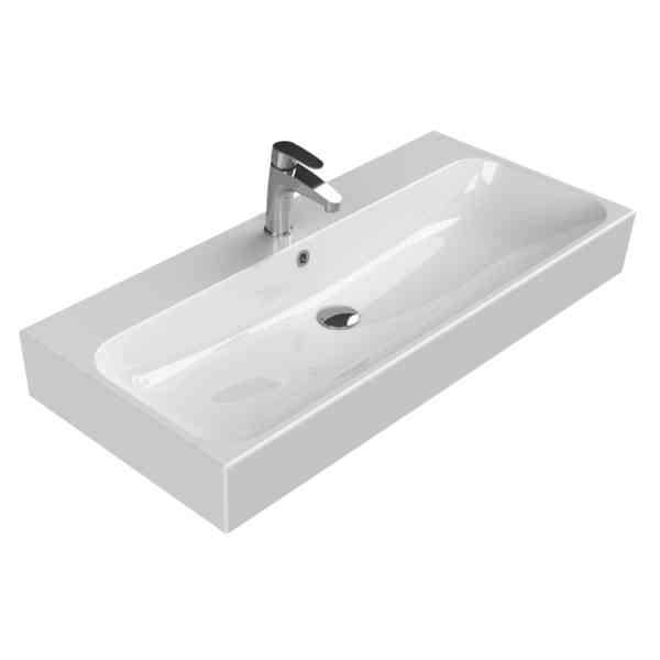 CeraStyle Pinto lavabo ceramica 100x47 cm bianco