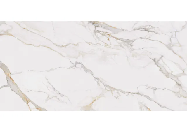 Roca Tiles Calacatta Oro lastra gres effetto marmo bianco