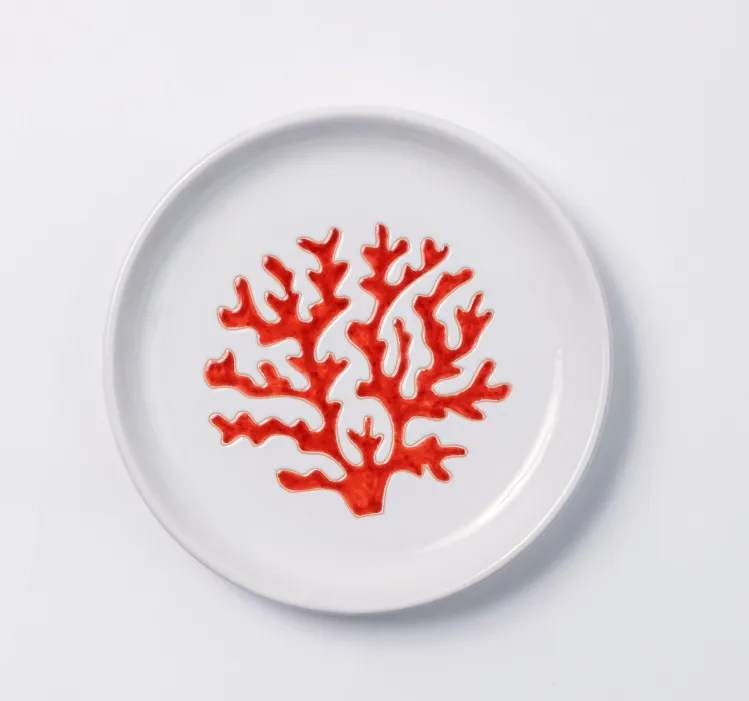 Cerasarda Arte della Tavola Piatto fondo Corallo rosso ceramica