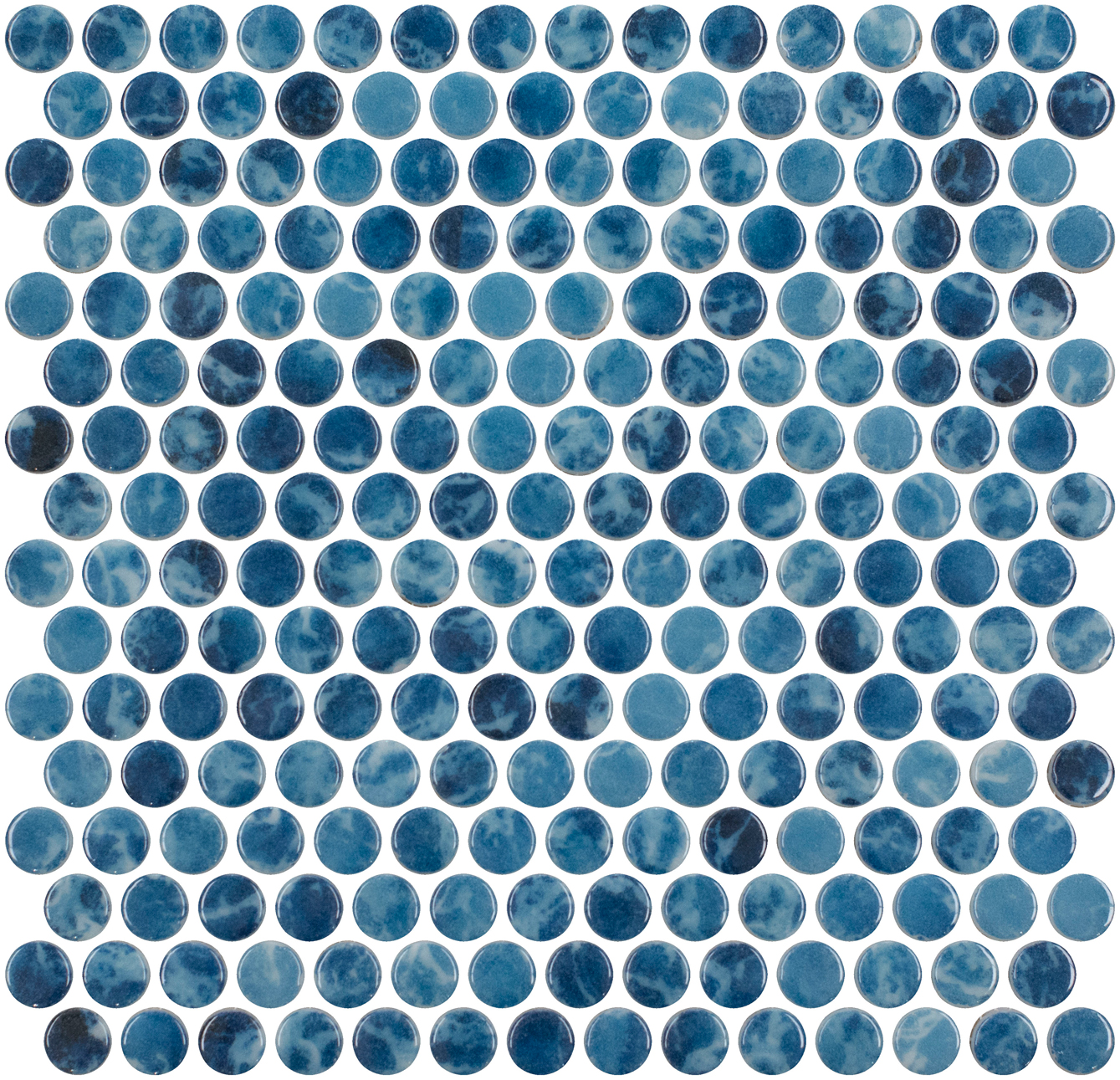 SQ Mosaic Identity Circle Oranda mosaico blu 19 mm lucido