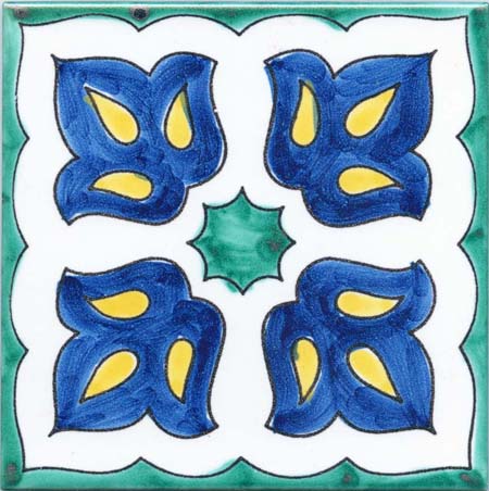 Ceramica Pinto Barocco Vietri VP14807 piastrella maiolica a mano
