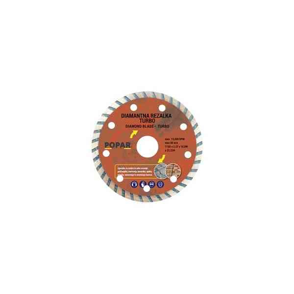 Popar Turbo disco diamantato 125 mm per gres e cemento