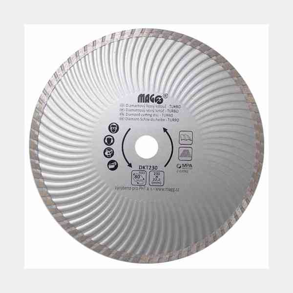 Magg disco diamantato Turbo 230x22,2 mm 6600 giri