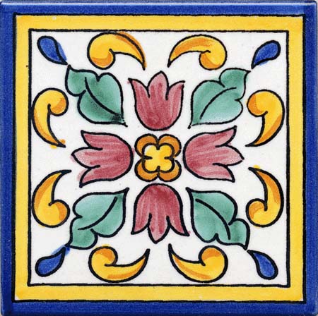 Ceramica Pinto Barocco Vietri VP9512 piastrella maiolica a mano