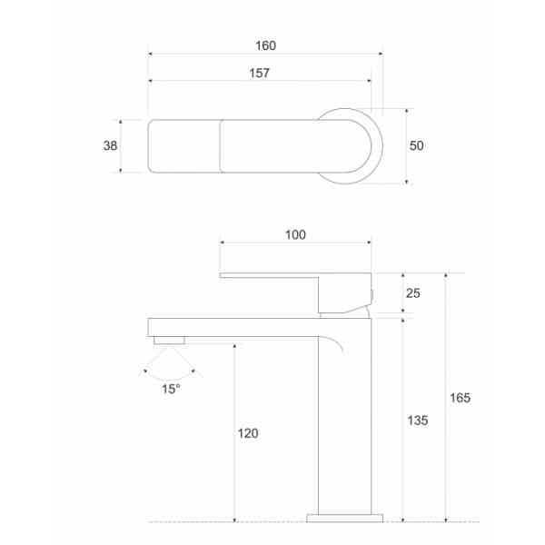 Copen Nook C-01-100MB Miscelatore lavabo nero opaco