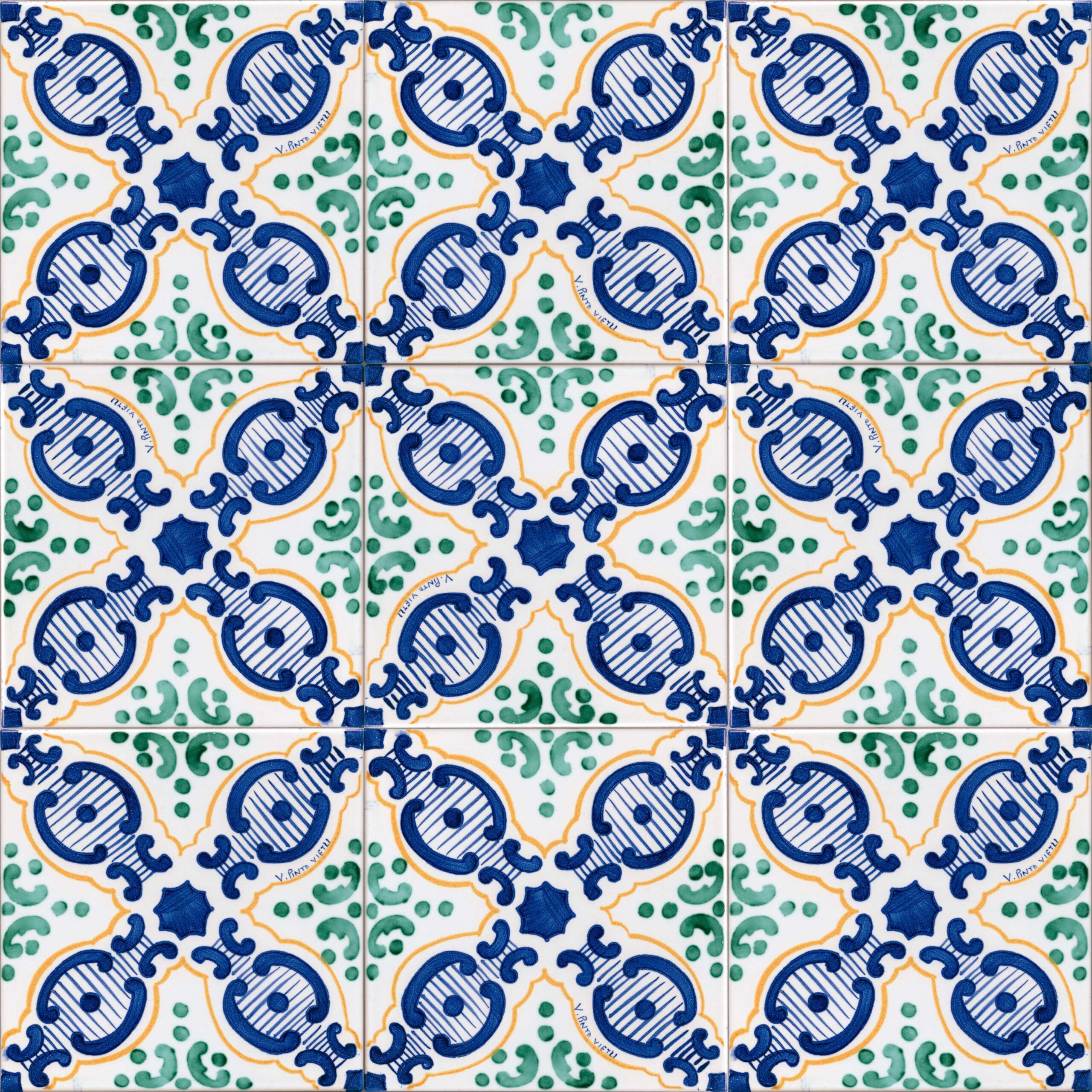 Ceramica Pinto Barocco Vietri VP14216 piastrella maiolica decorata a mano