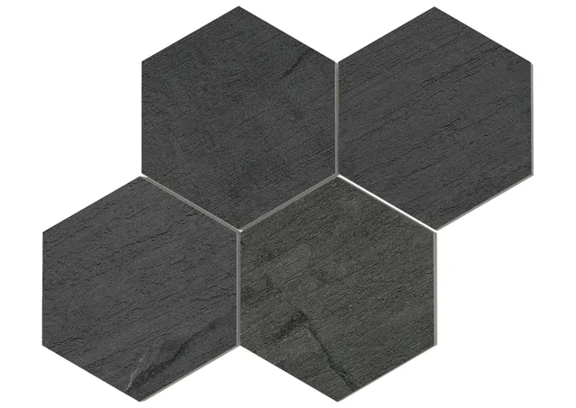 Roca Tiles Terranova Malla Negro mosaico nero ardesia