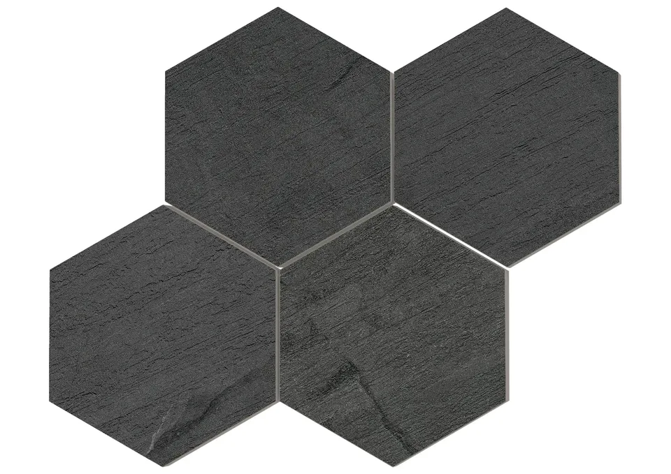 Roca Tiles Terranova Malla Negro mosaico nero ardesia