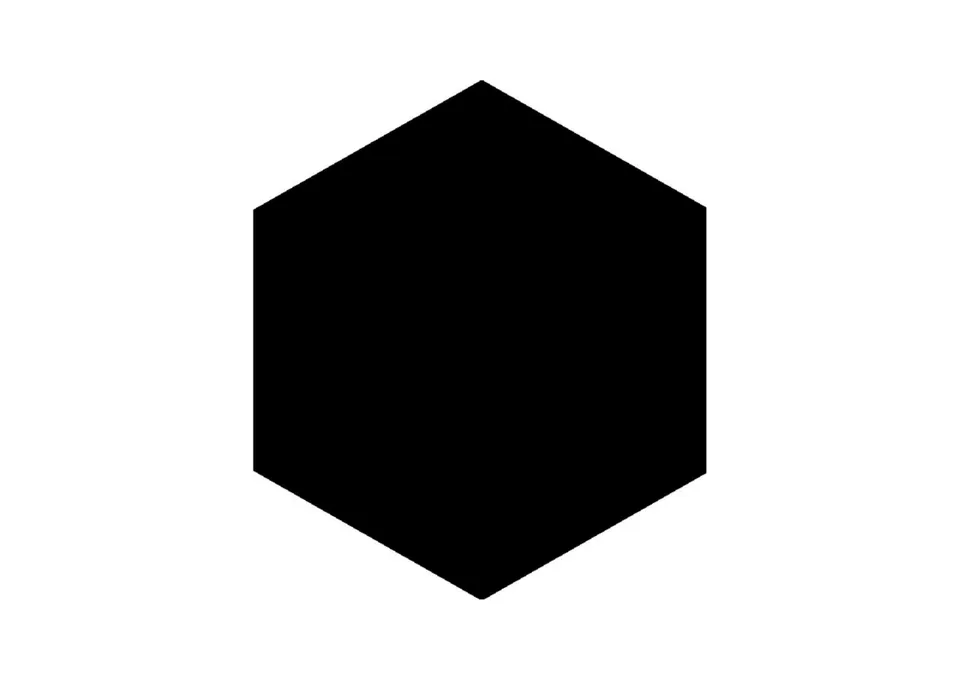 Roca Block Hexagon piastrelle esagonali nero opaco mate