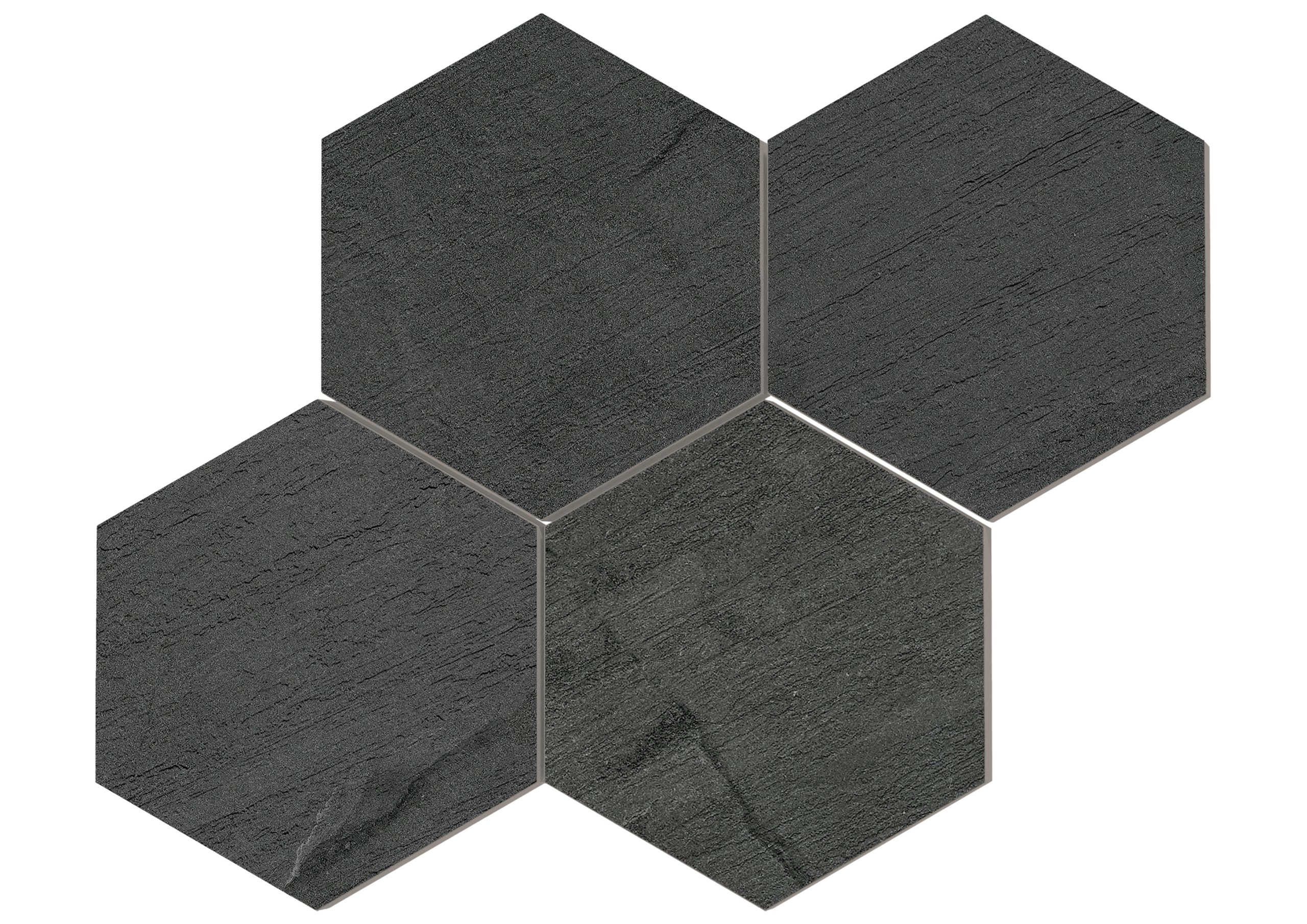 Roca Tiles Terranova Malla Negro mosaico nero ardesia