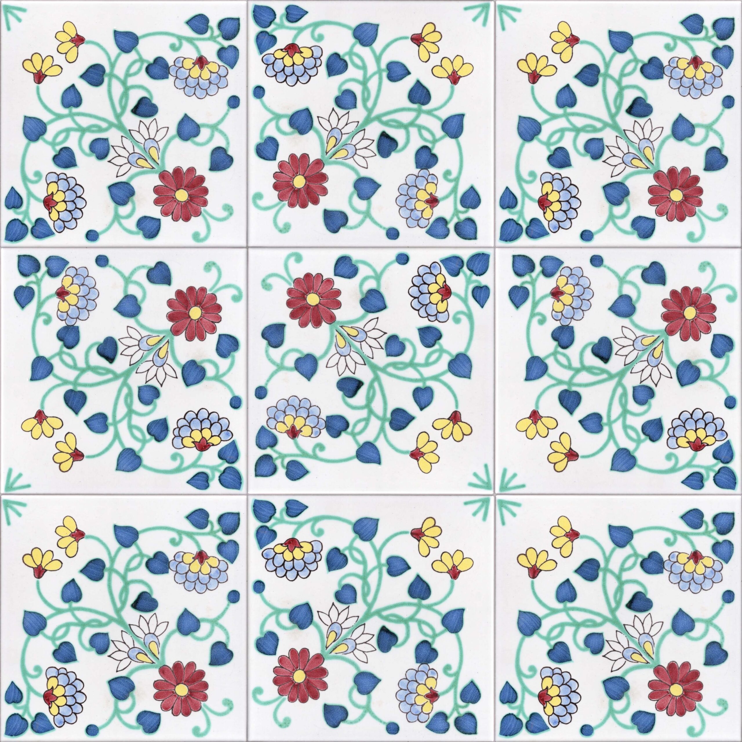 Ceramica Pinto Antico Vietri Decorato VP18021 piastrella maiolica a mano