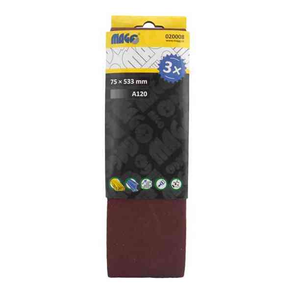 Magg Nastro Abrasivo A120 75x533 mm Levigatrice 3 Pezzi Legno