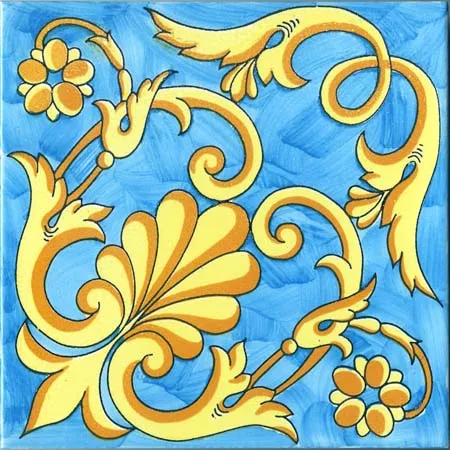 Ceramica Pinto Antico Vietri Decorato VP17574 piastrella maiolica