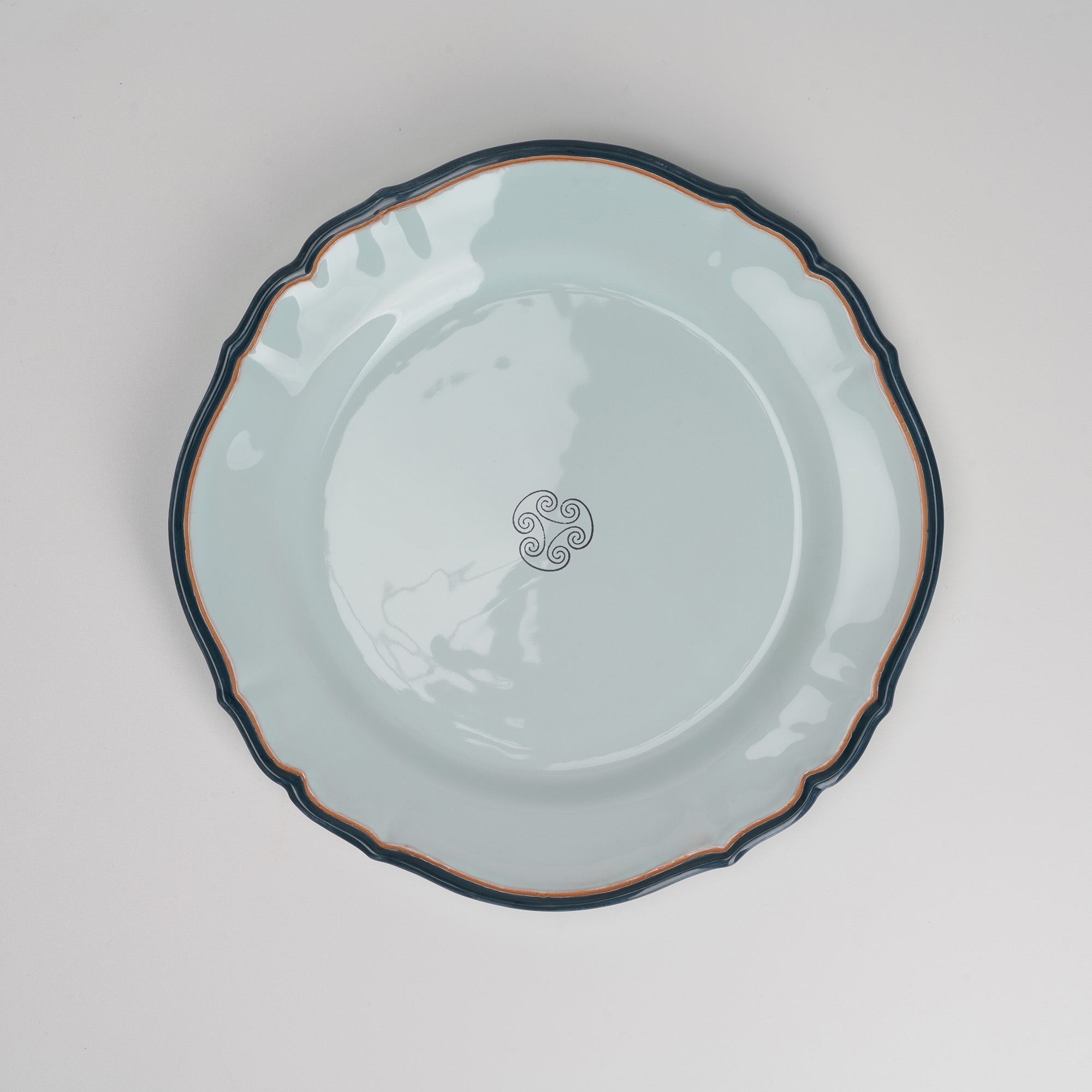 Cerasarda Arte della Tavola Monogram Celeste Velato piatto portata