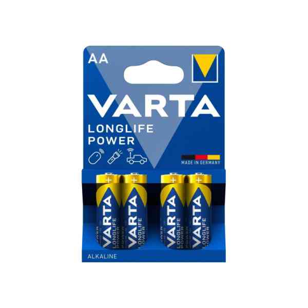 Varta Longlife Power LR6 Batterie Stilo AA 4 Pezzi Alcaline