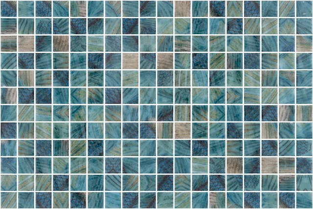 SQ Mosaic Identity Esturion mosaico blu turchese squame