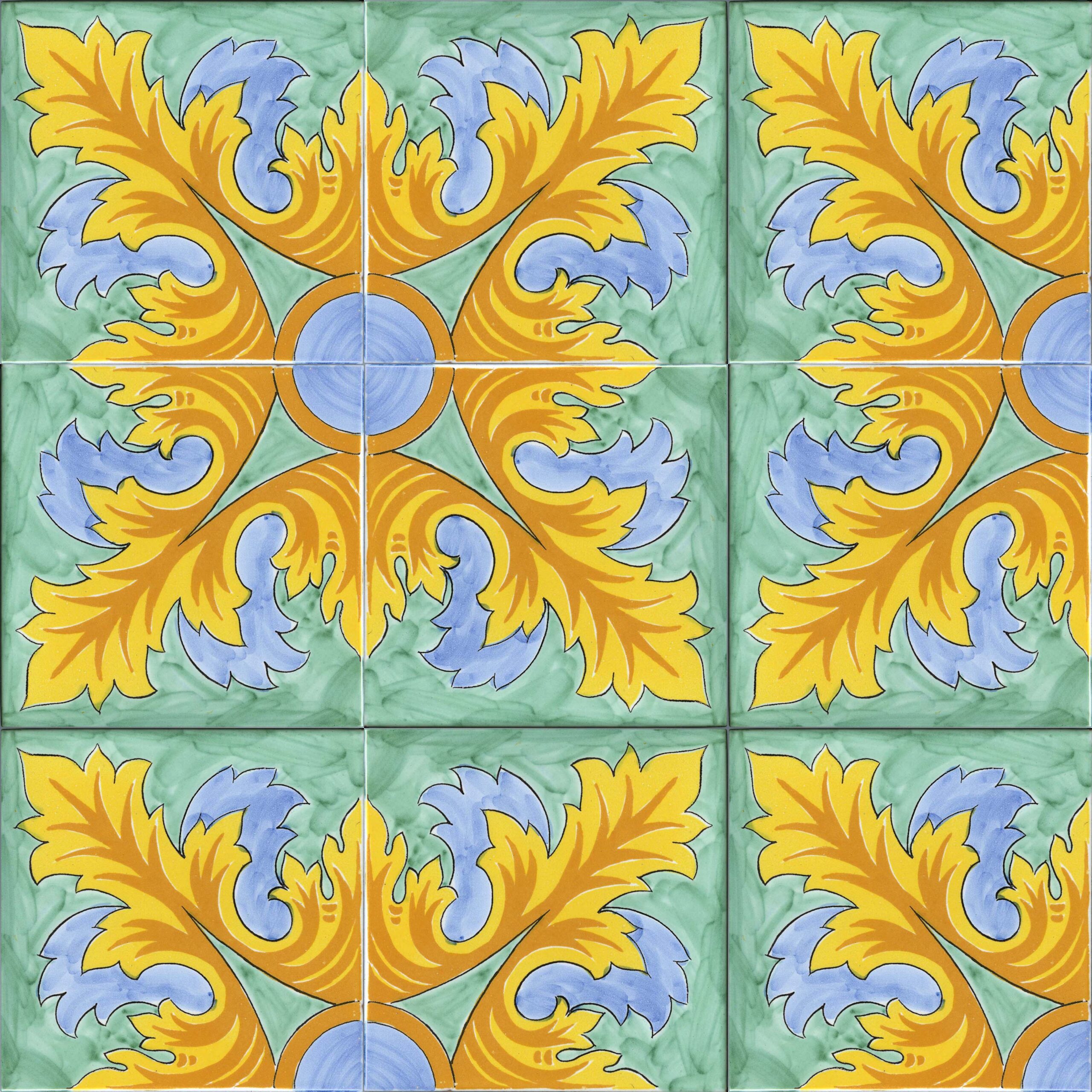 CERAMICA PINTO Pennellato VP1670 piastrella maiolica decorata a mano