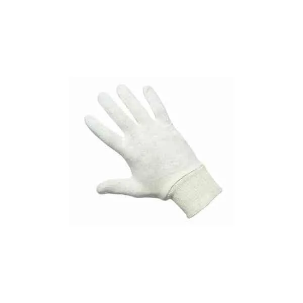 TIT 10 guanti in cotone bianchi polsino elastico