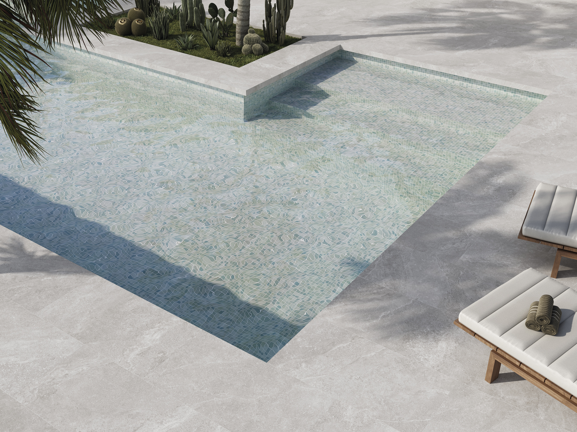 SQ Mosaic Kubu Shibun mosaico grigio chiaro opaco