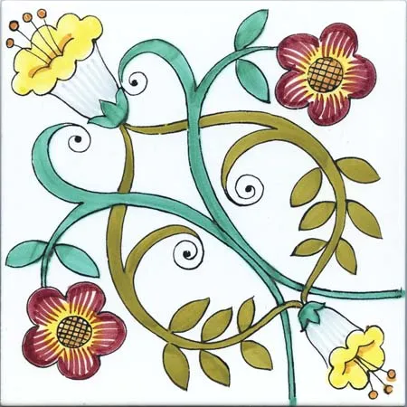 CERAMICA PINTO Barocco Vietri VP812 piastrella pennello e stampa