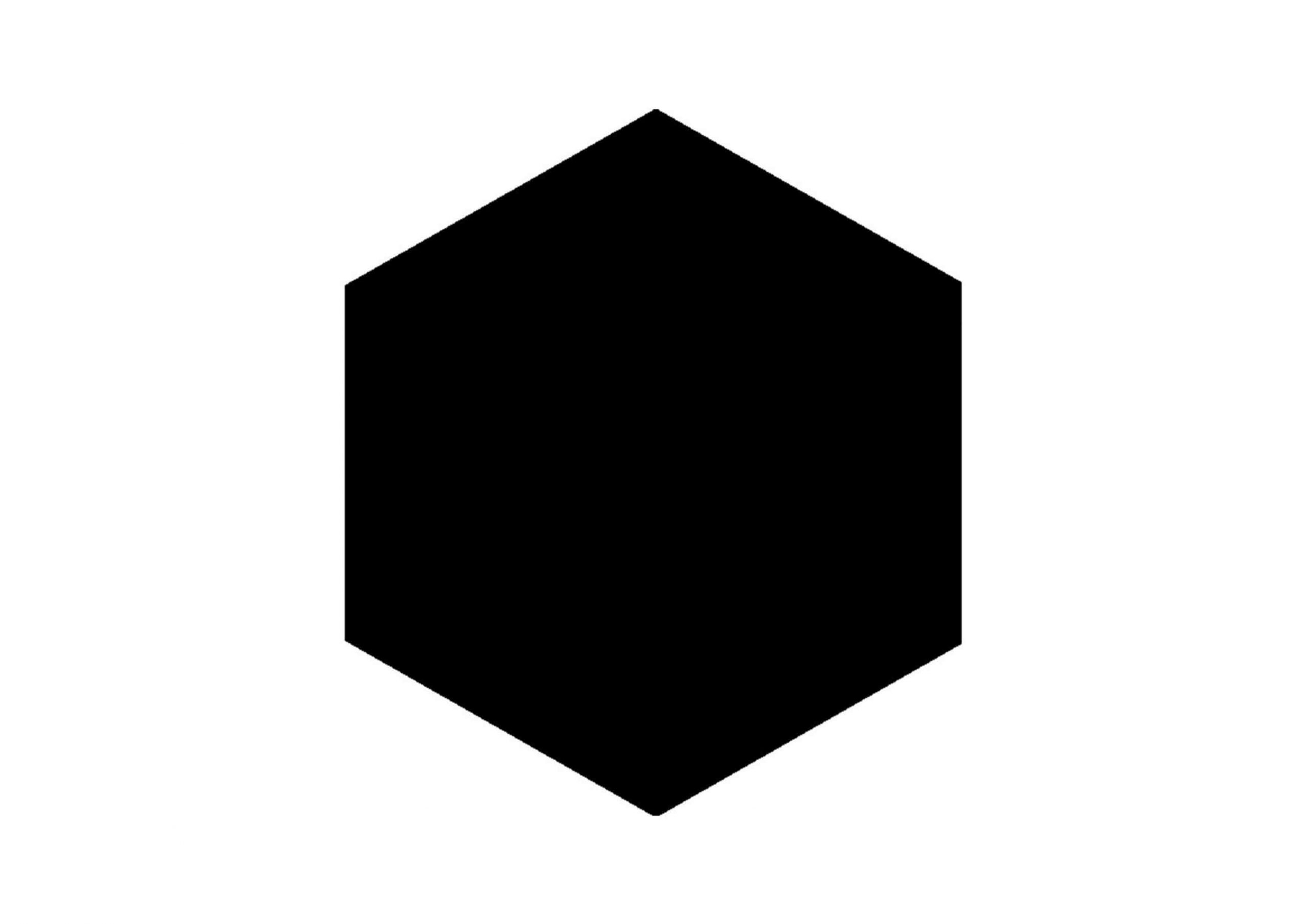 Roca Block Hexagon piastrelle esagonali nero opaco mate