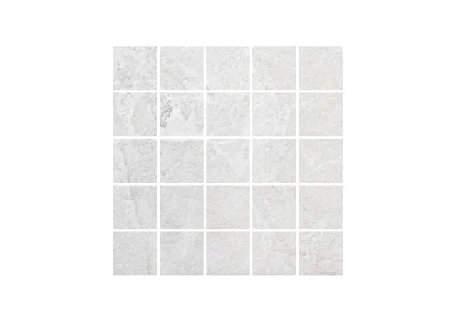 Roca Tiles Avalon Blanco mosaico gres effetto pietra
