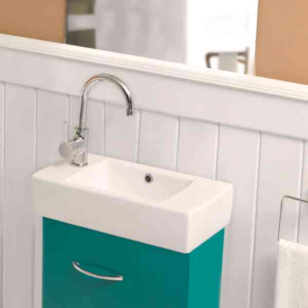 CeraStyle City Lavabo Ceramica 50x25cm Bianco Sinistro