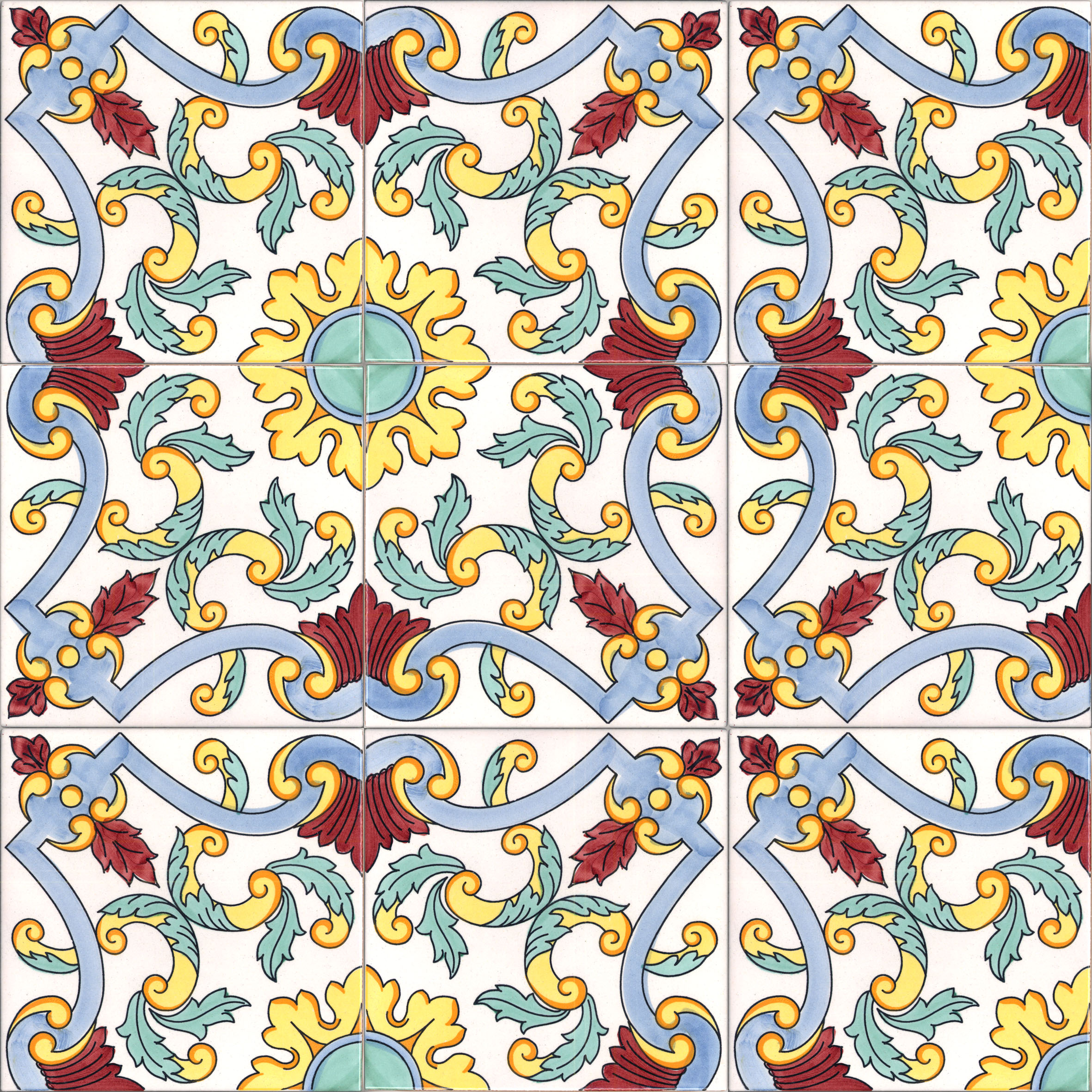 Ceramica Pinto Pennellato VP1984 piastrella maiolica decorata a mano