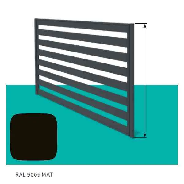Hornval Pannello Recinzione 200x150 cm Nero RAL 9005 Acciaio