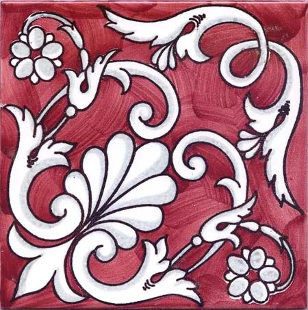 Ceramica Pinto Barocco Vietri VP14823 piastrella decoro mano