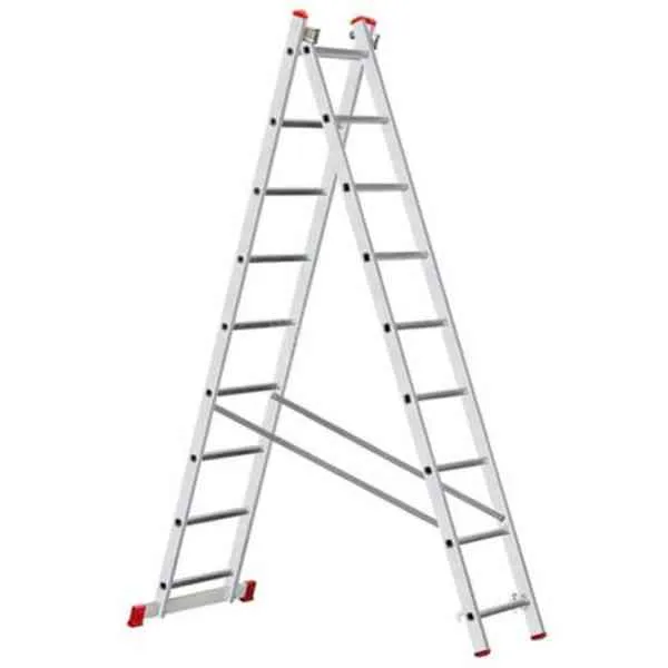 STS scala alluminio doppia 2x9 gradini 2,42 m