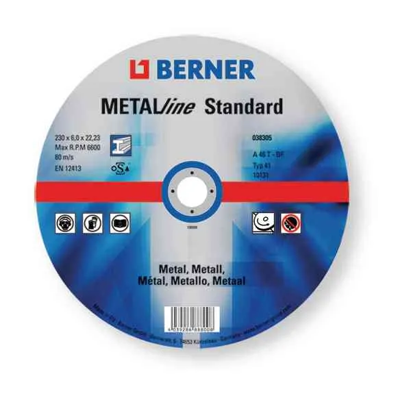 Berner METALline Standard disco abrasivo 230x6x22,23 per metallo