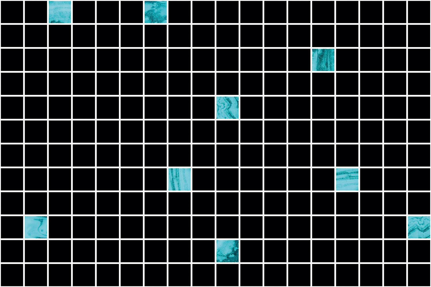 SQ Mosaic Identity Kidako Lum mosaico blu luminescente