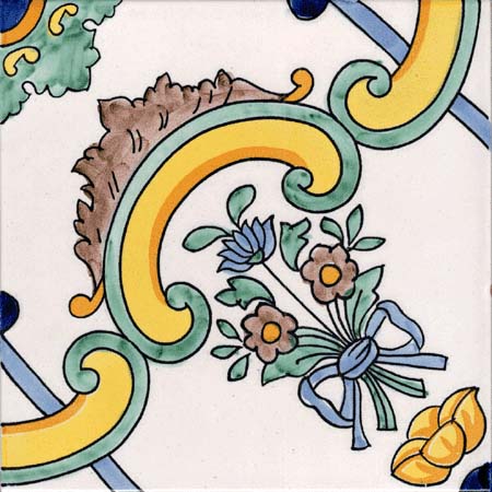 Ceramica Pinto Classico Vietri VP160 Piastrella Decorata a Mano