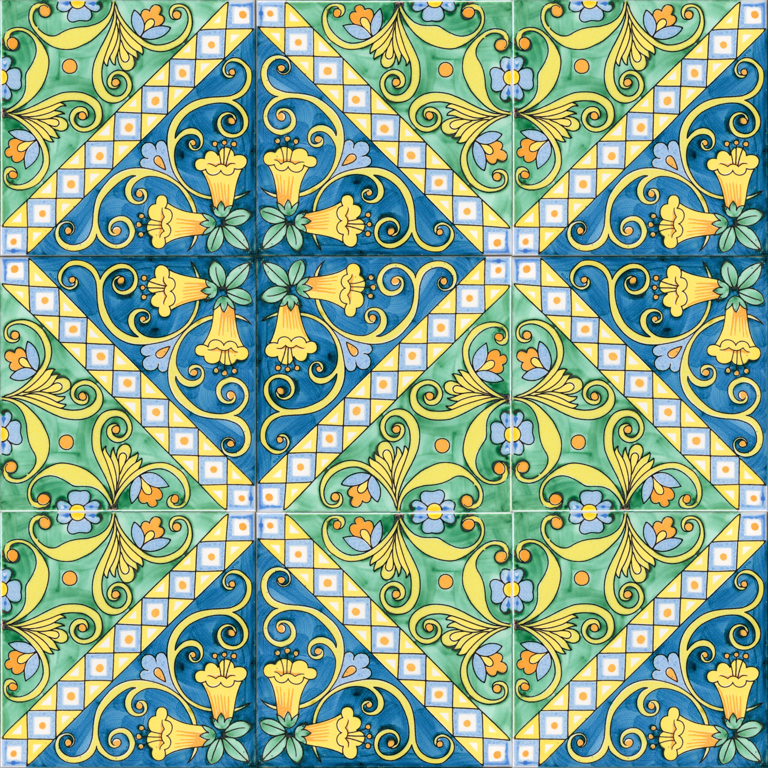 Ceramica Pinto Antico Vietri VP7765 piastrella maiolica a mano