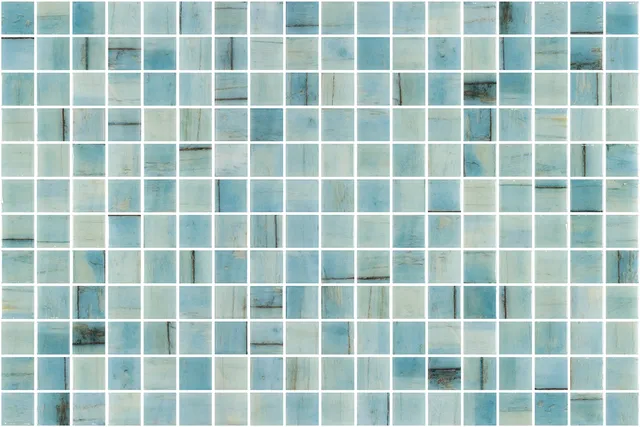 SQ Mosaic Identity Jinyu mosaico azzurro giallo effetto legno