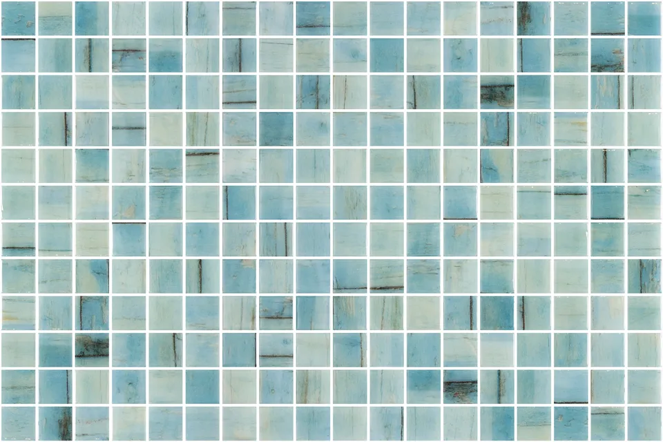 SQ Mosaic Identity Jinyu mosaico azzurro giallo effetto legno