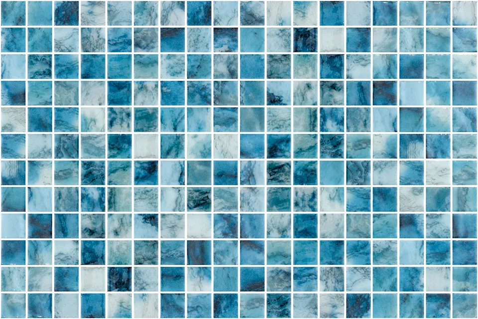 SQ Mosaic Identity Atai Lum mosaico azzurro lucido luminescente