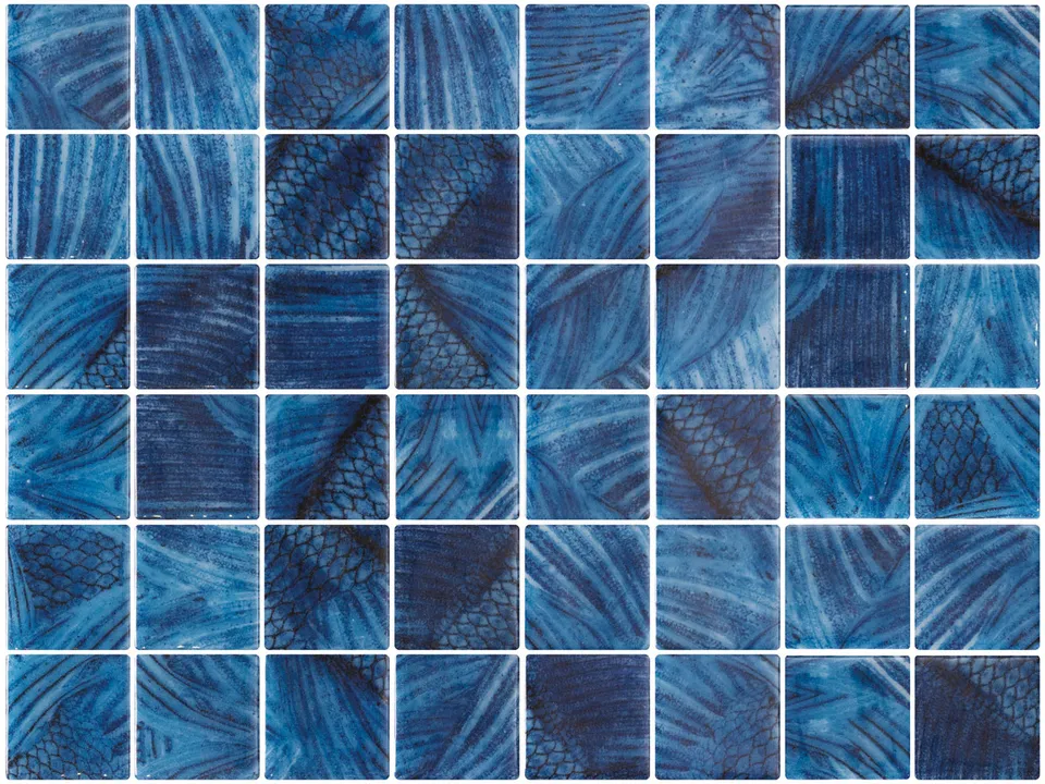 SQ Mosaic Identity Fifty Shark mosaico blu 50x50 squame