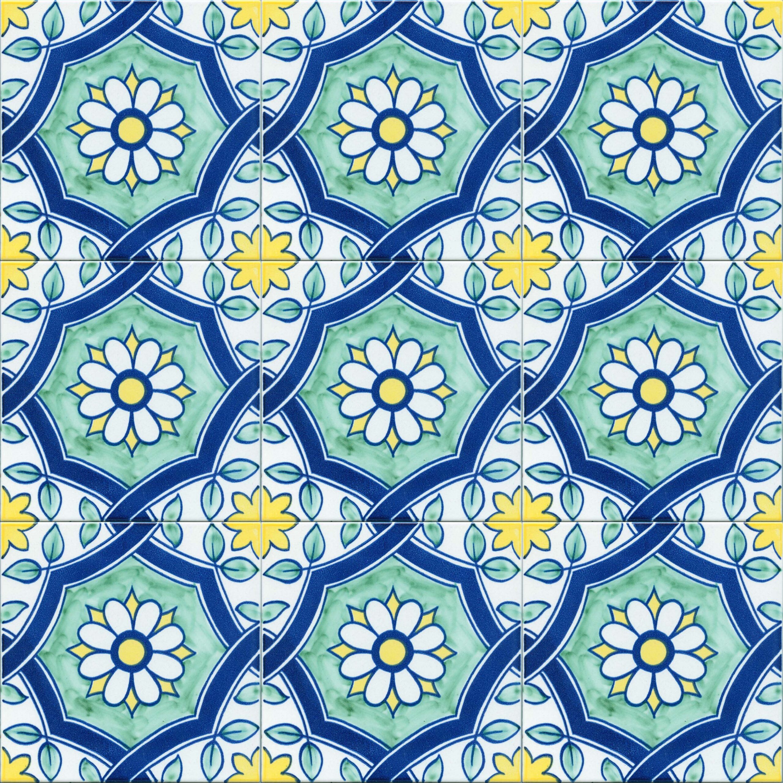 Ceramica Pinto Antico Vietri Stampato VP7678 piastrella decoro mano