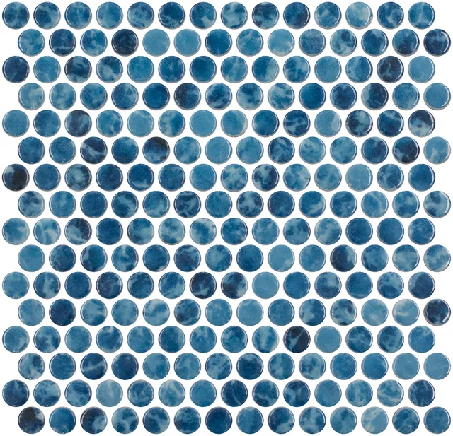 SQ Mosaic Identity Circle Oranda mosaico blu 19 mm lucido