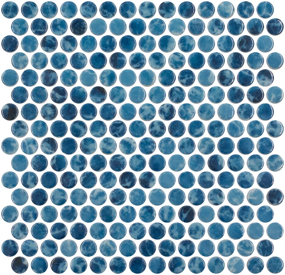 SQ Mosaic Identity Circle Oranda mosaico blu 19 mm lucido