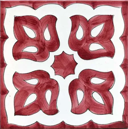 Ceramica Pinto Barocco Vietri VP14156 piastrella decoro mano
